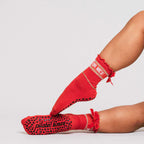 Naughty or Nice Ruffle - Crew Grip Sock (Barre / Pilates)