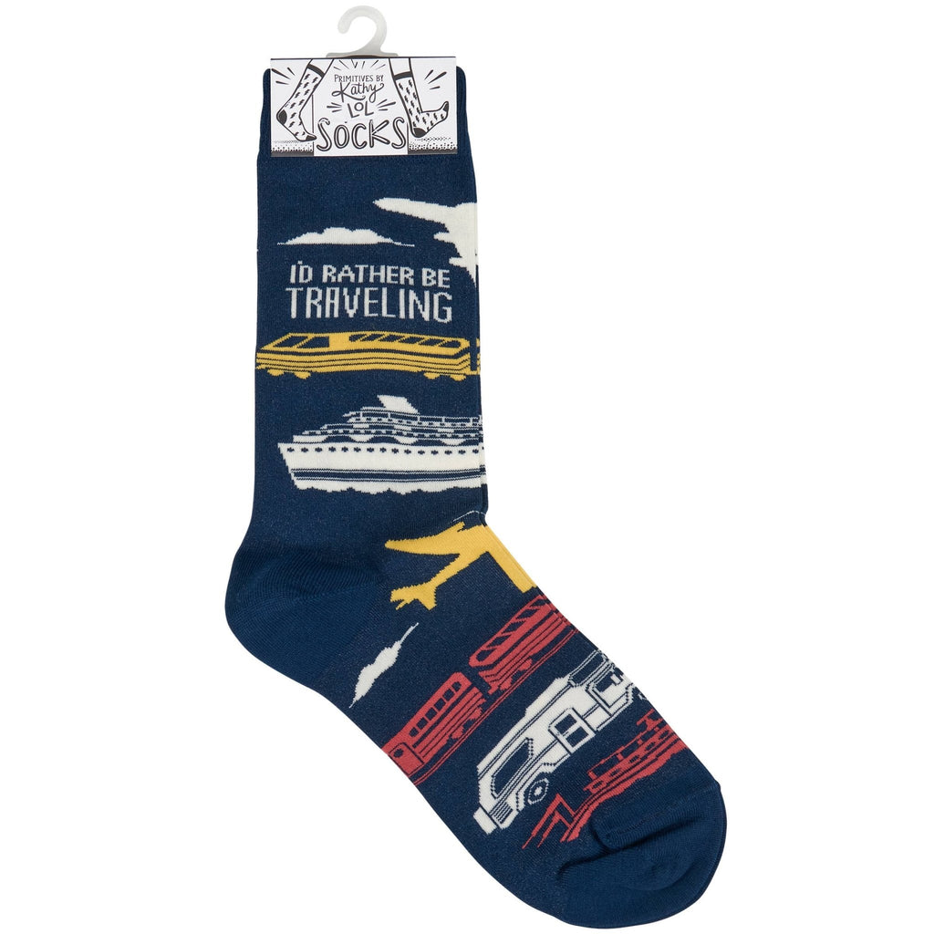 "Rather Be Traveling " Unisex Socks