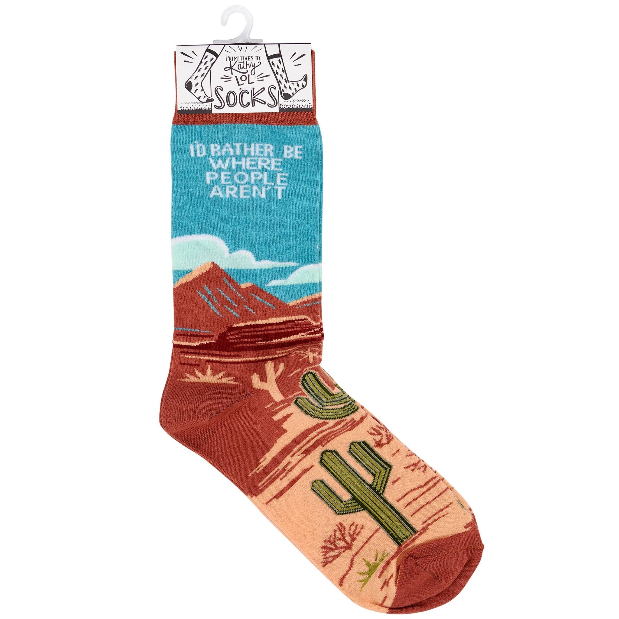 "Rather Be Where People Aren't" Socks