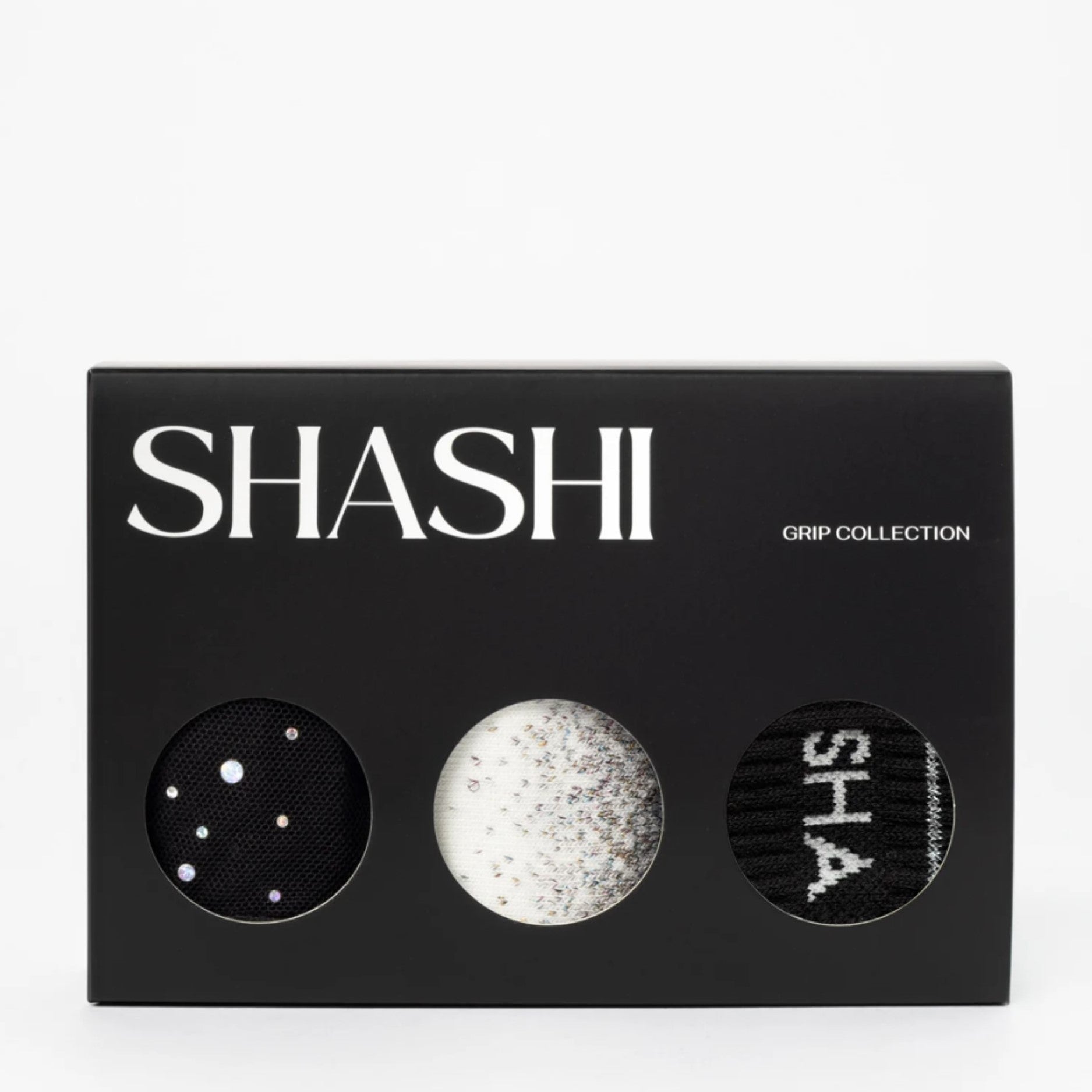 Shine Pack Grip Socks - Black and White (Barre / Pilates)