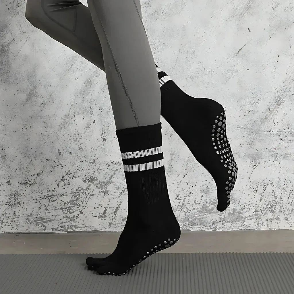 Striped Yoga Socks Toes With Non Slip And Breathable Fit