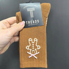 Gingerbread Bow - Ankle Grip Sock (Barre / Pilates)
