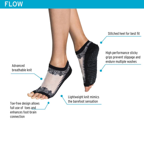 Flow Grip Socks - Black & Sheer Gala (Barre / Pilates)
