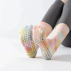 Woman Yoga Socks With Tie Dye And Non Slip Grip